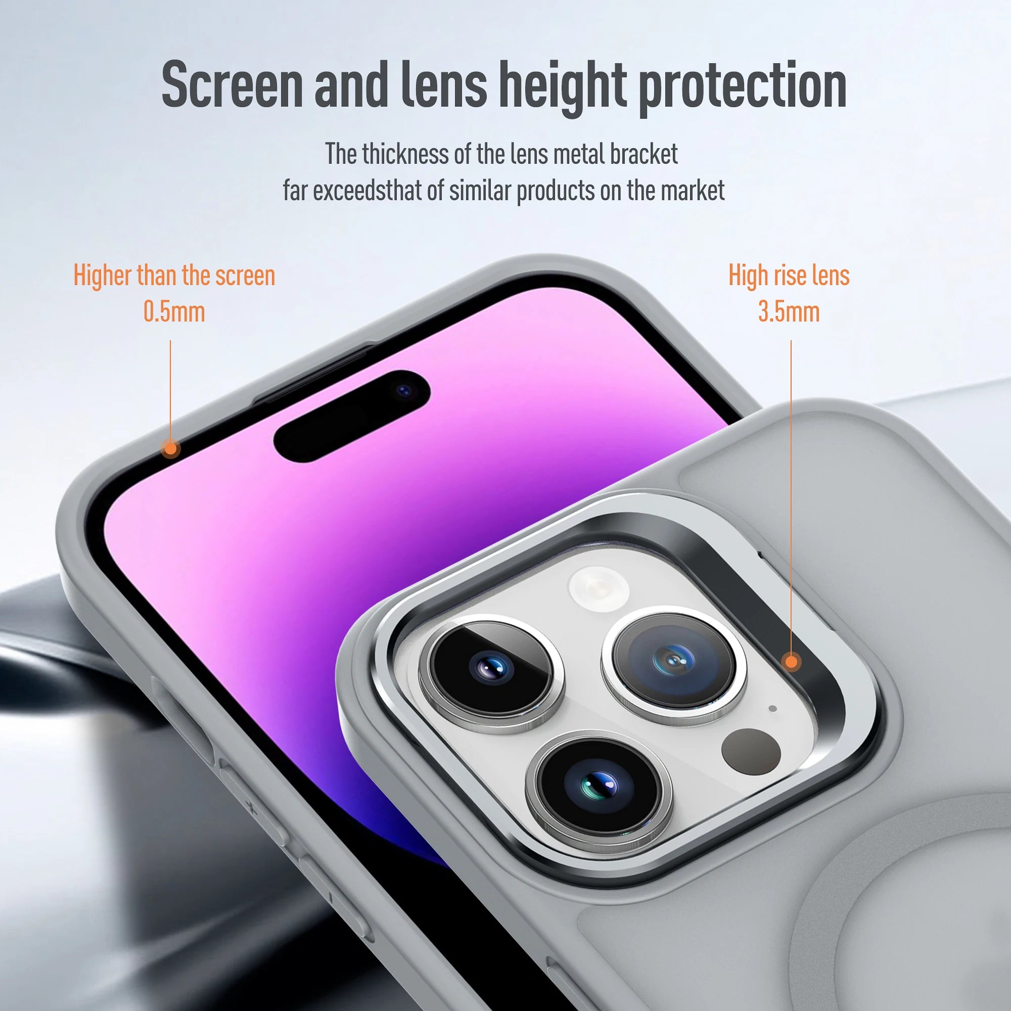 Magnetic Magsafe Case with Metal Lens Stand for iPhone – Matte Shockproof Wireless Charging