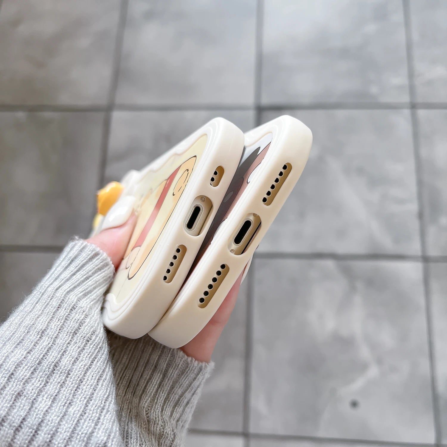 3D Cartoon Ears Sliding Camera Case For iPhone