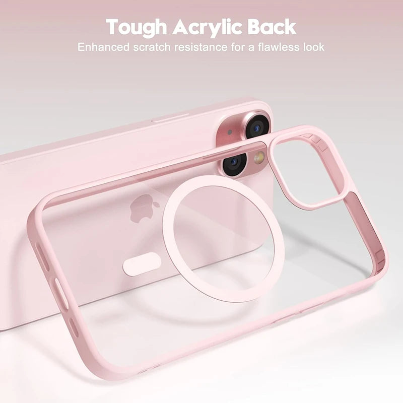 Magnetic Magsafe Clear Matte Case For iPhone slim Shockproof Transparent Hard