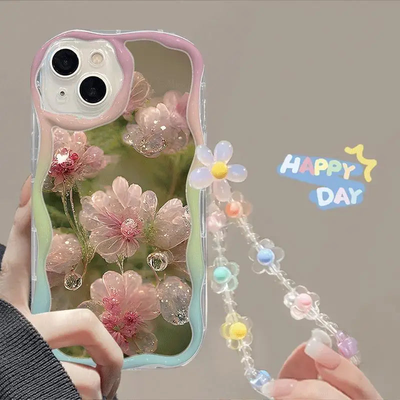 Flower Bracelet Wrist Chain Phone Case for iPhone