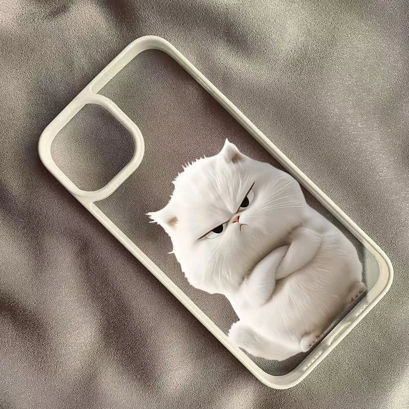 Funny Cool Cat Clear Shockproof TPU Case for iPhone – Slim Animal Design