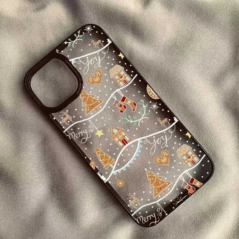 Cute Christmas Tree & Gingerbread Phone Case for iPhone