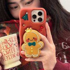 Red Christmas Gingerbread Man Phone Case for iPhone