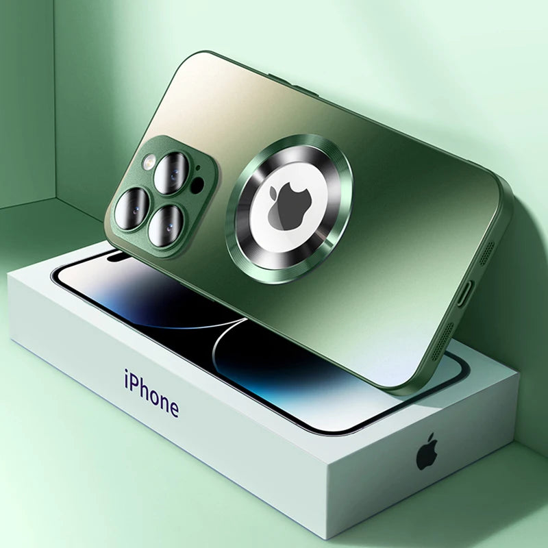 Matte Magnetic Tempered Glass Phone Case for iPhone