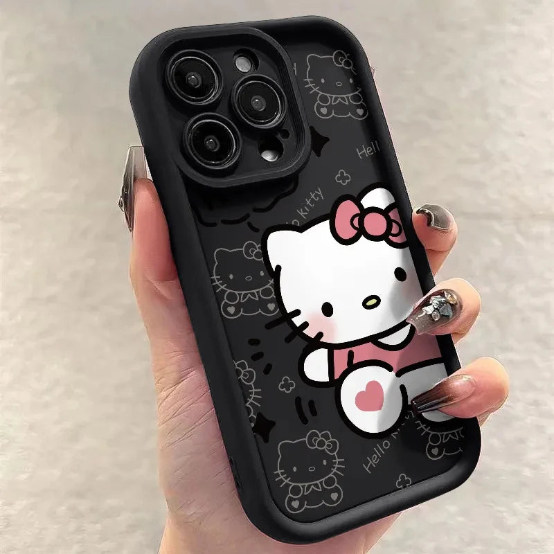 Hello Kitty 3D Cartoon Phone Case with Ring Stand for iPhone