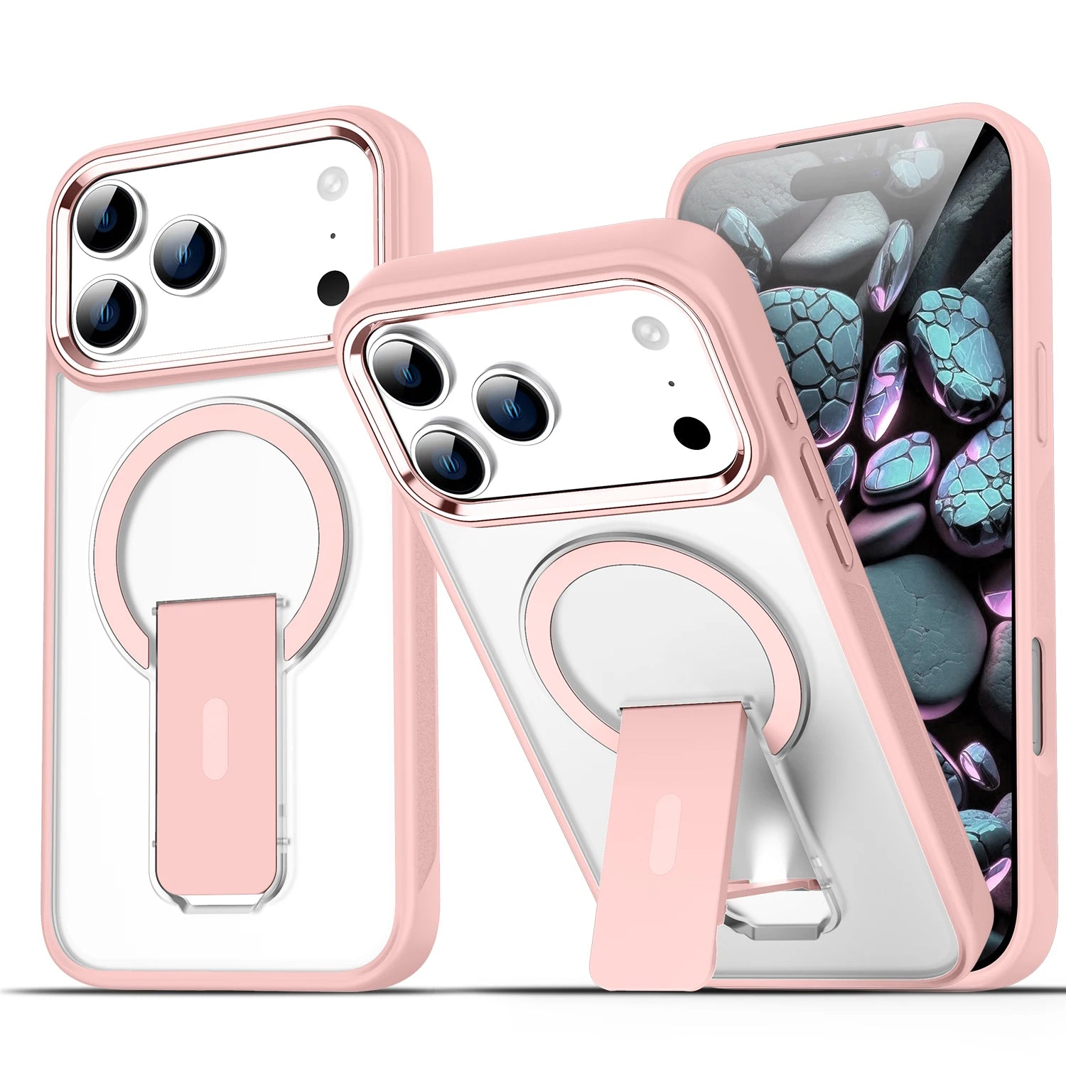 Matte Clear Magnetic Folding Stand Phone Case