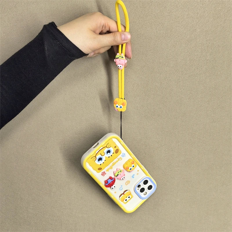 3D SpongeBob & Patrick Case with Strap for iPhone