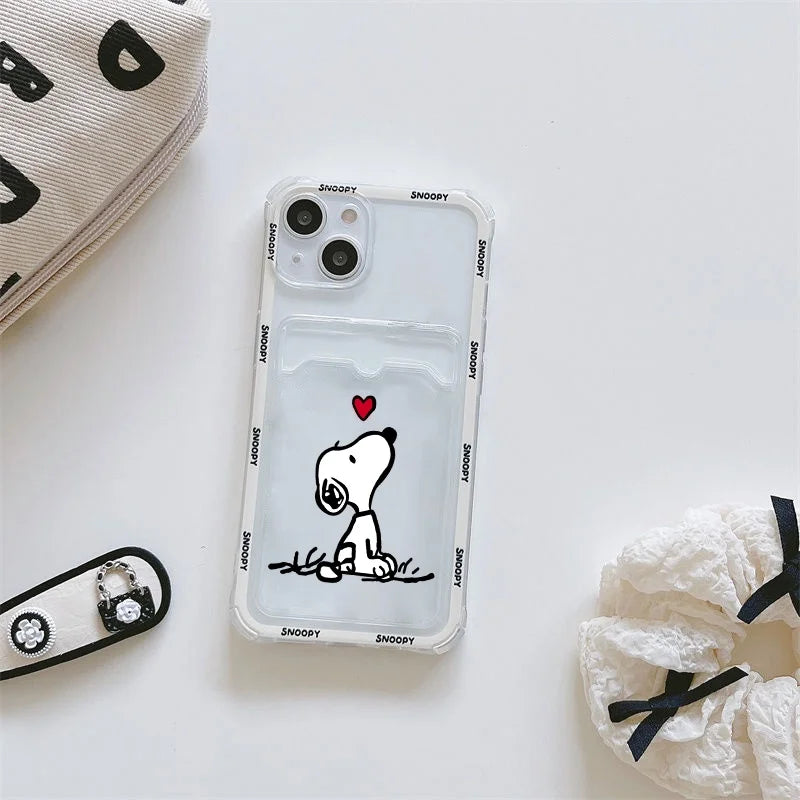 Funny Snoopy Card Bag Phone Case