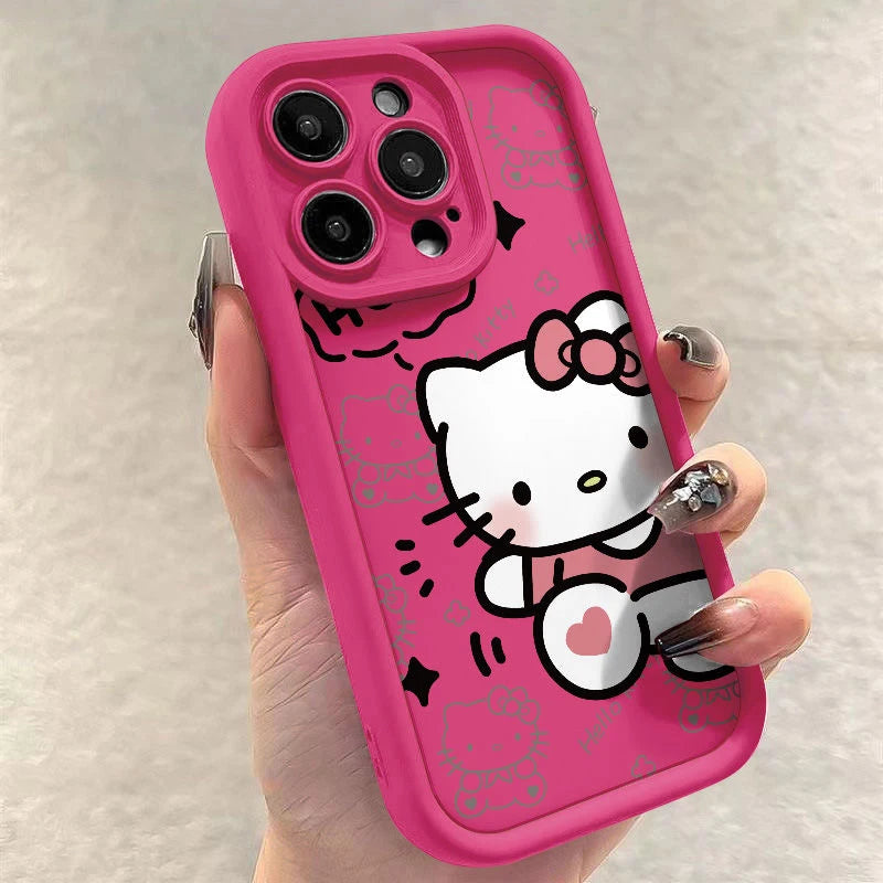 Hello Kitty 3D Cartoon Phone Case with Ring Stand for iPhone
