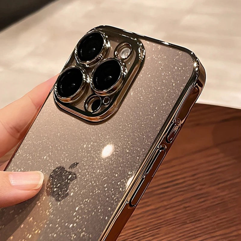 Glitter Clear Plating Case for iPhone