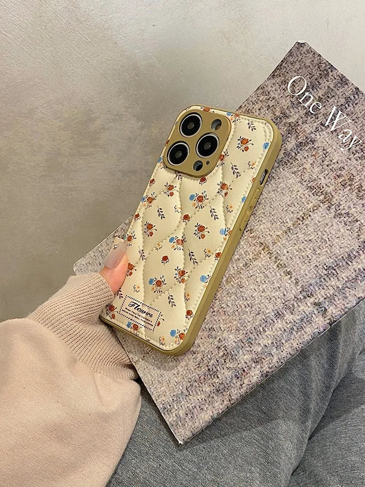 Floral Soft Leather Texture Phone Case