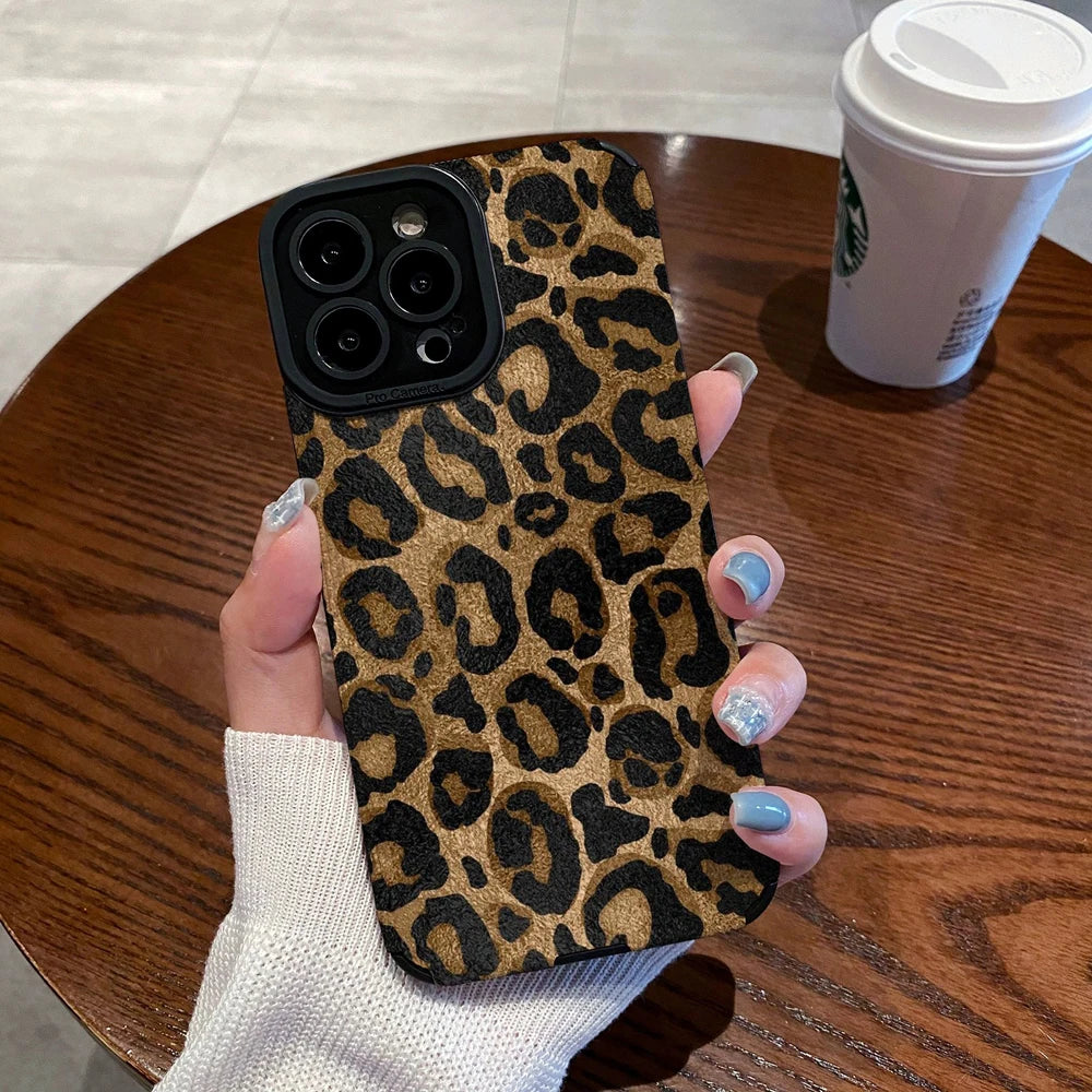 Gold Leopard Silicone Leather Case
