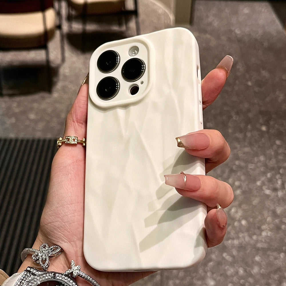 Fold Texture Soft Silicone Case for iPhone