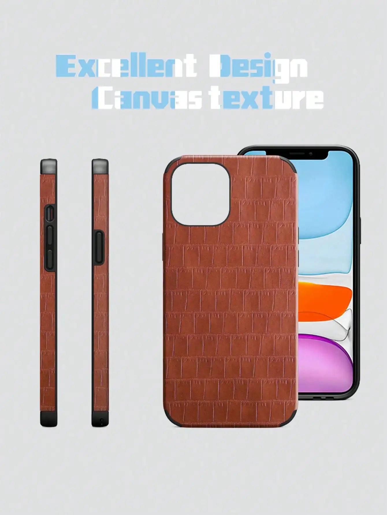 Black Crocodile Pattern Leather Phone Case