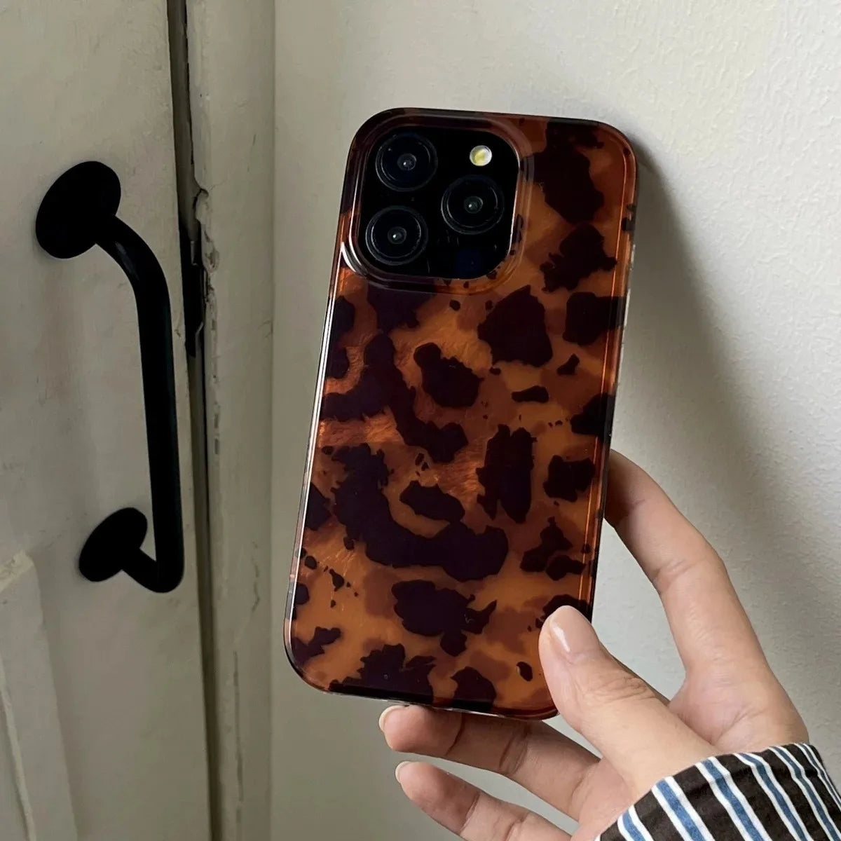 Retro Amber Leopard Print Phone Case for iPhone