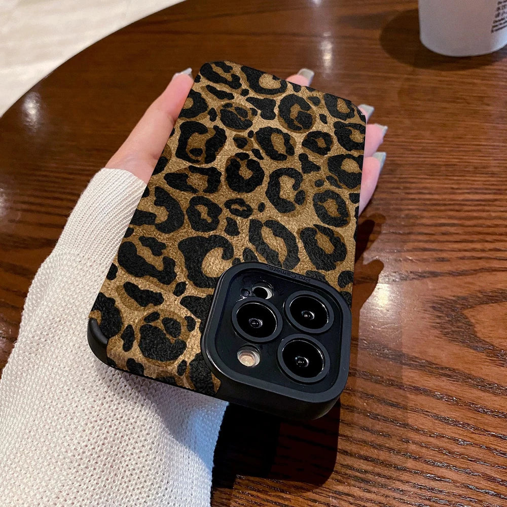 Gold Leopard Silicone Leather Case