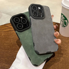 Matte Leather Silicone Case for iPhone