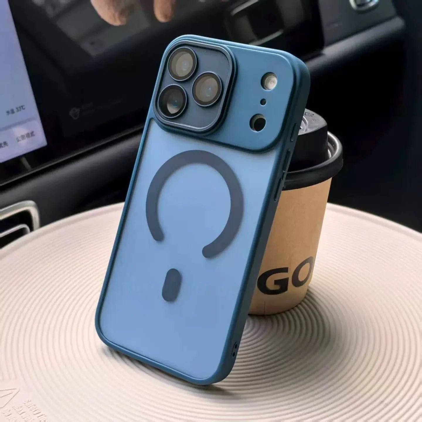 Matte Translucent Magnetic Lens Protect Phone Case