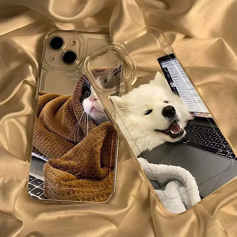 Cute Puppy & Kitty Couple Phone Case for iPhone