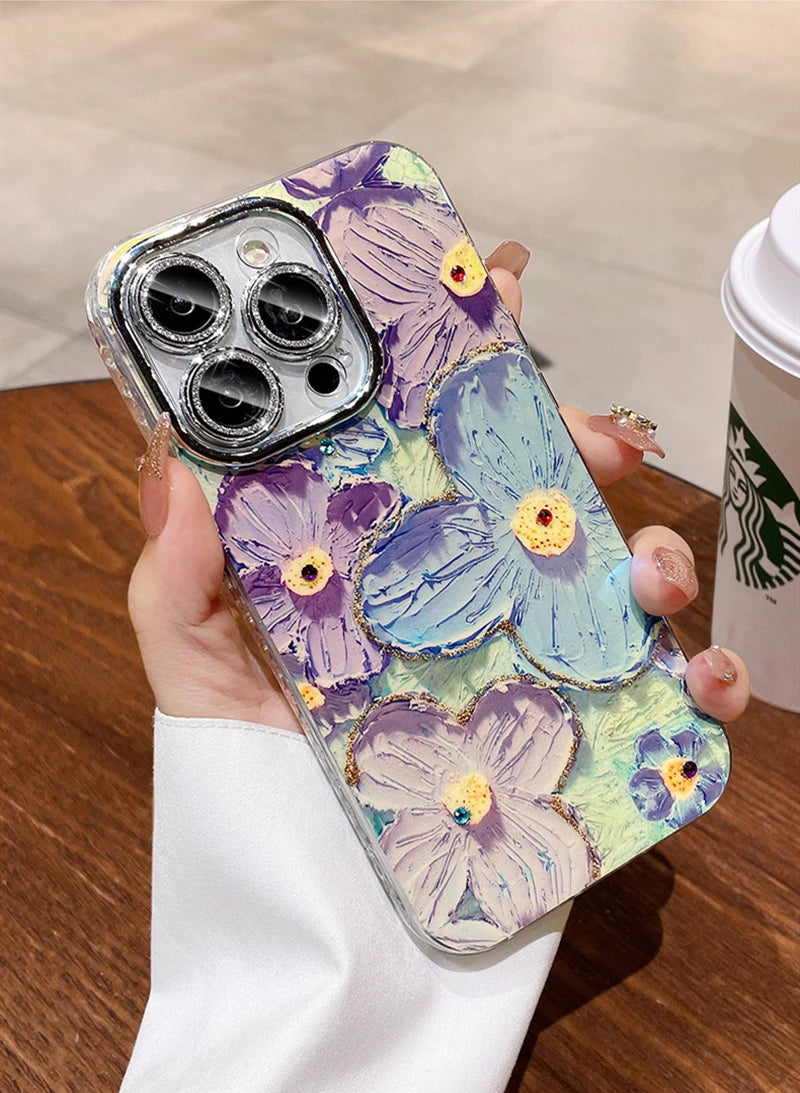 Floral Glitter Laser Phone Case