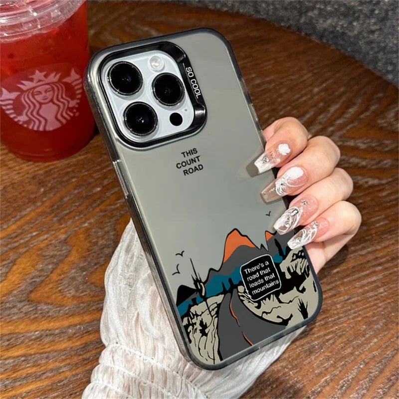 Snow Mountain Landscape Matte Phone Case for iPhone