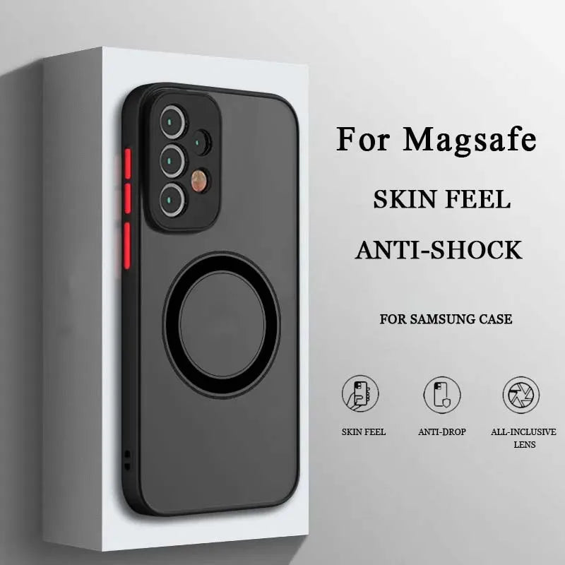 Magnetic Matte Magsafe Case for Samsung S20–S24 Ultra – Shockproof & Clear Protective