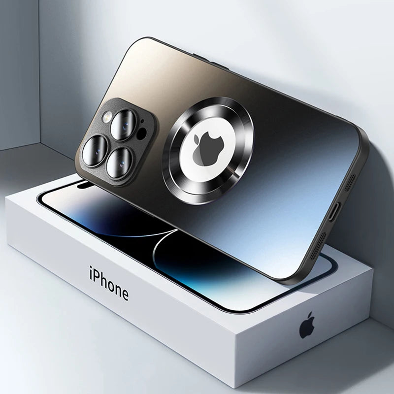 Matte Magnetic Tempered Glass Phone Case for iPhone