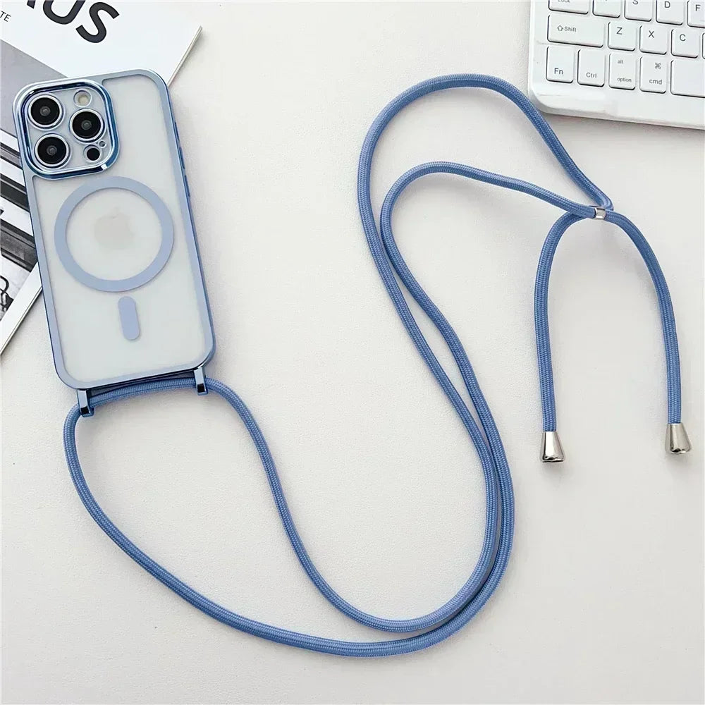 Clear Magnetic Case with Lanyard for iPhone