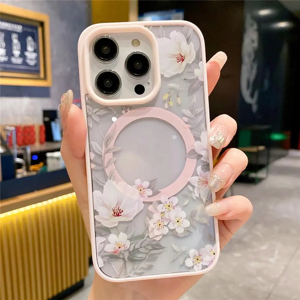 Clear Floral Magsafe Case