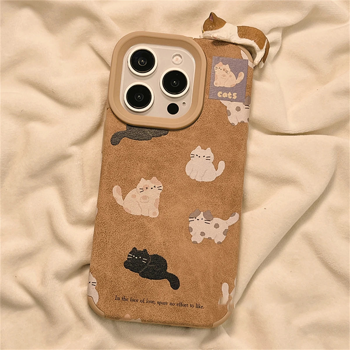Cat Leather Winter Phone Case