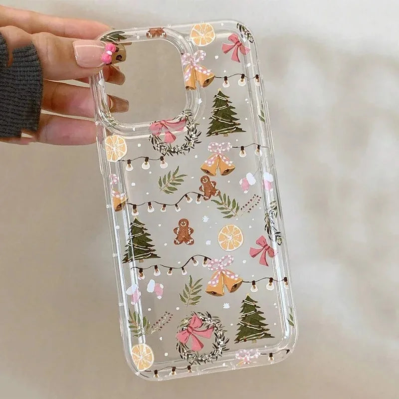 Winter Christmas Graphic Print Clear Phone Case