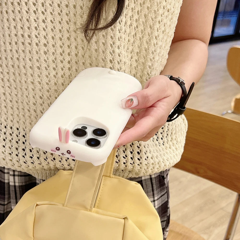 3D Cartoon Rabbit Silicone Phone Case