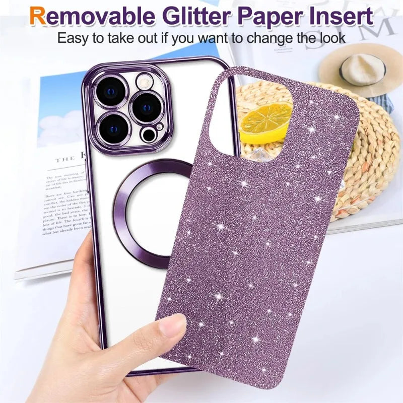 Electroplated Magnetic Glitter Case for iPhone
