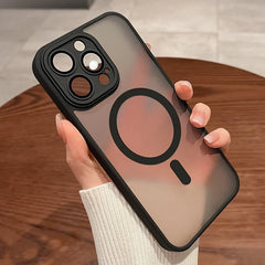 Matte Armor Wireless Charge Translucent Case For iPhone 15 14 13 11 12 Pro Max 14 Plus Magnetic For Magsafe High Quality Cover