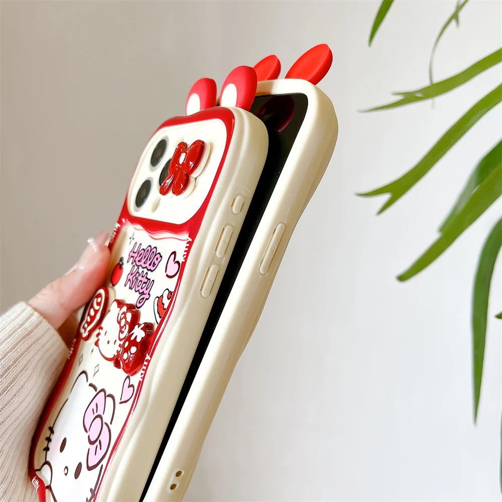 3D Hello Kitty Camera Case with Strap for iPhone