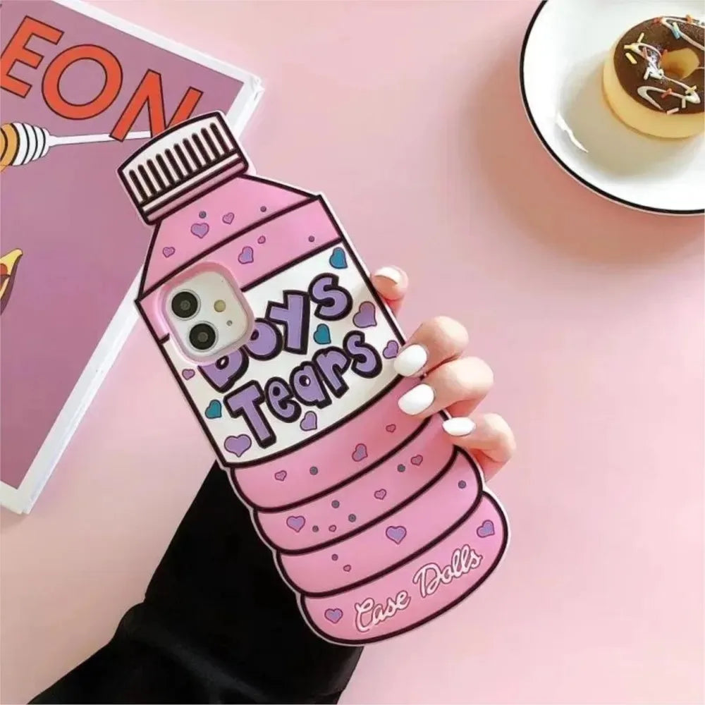 3D Cartoon Water Bottle Case for iPhone
