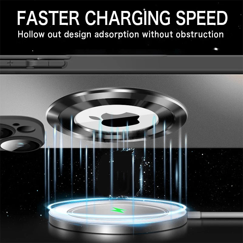 Matte Magnetic Tempered Glass Phone Case for iPhone