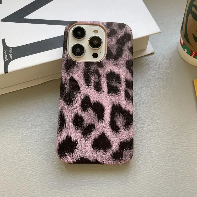 Faux Leather Leopard Print Phone Case