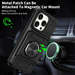 Shockproof iPhone Case with 360° Rotating Kickstand & Card Holder