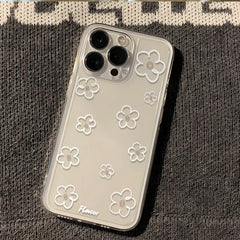 White Flower Clear Phone Case