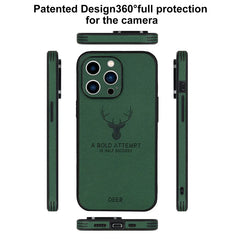 Luxury Leather Shockproof Deer Case for iPhone – Business Style Bumper