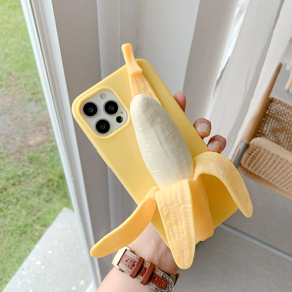 3D Banana Stress Reliever Phone Case
