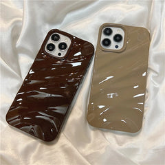 3D Wavy Pattern Glossy Silicone Phone Case