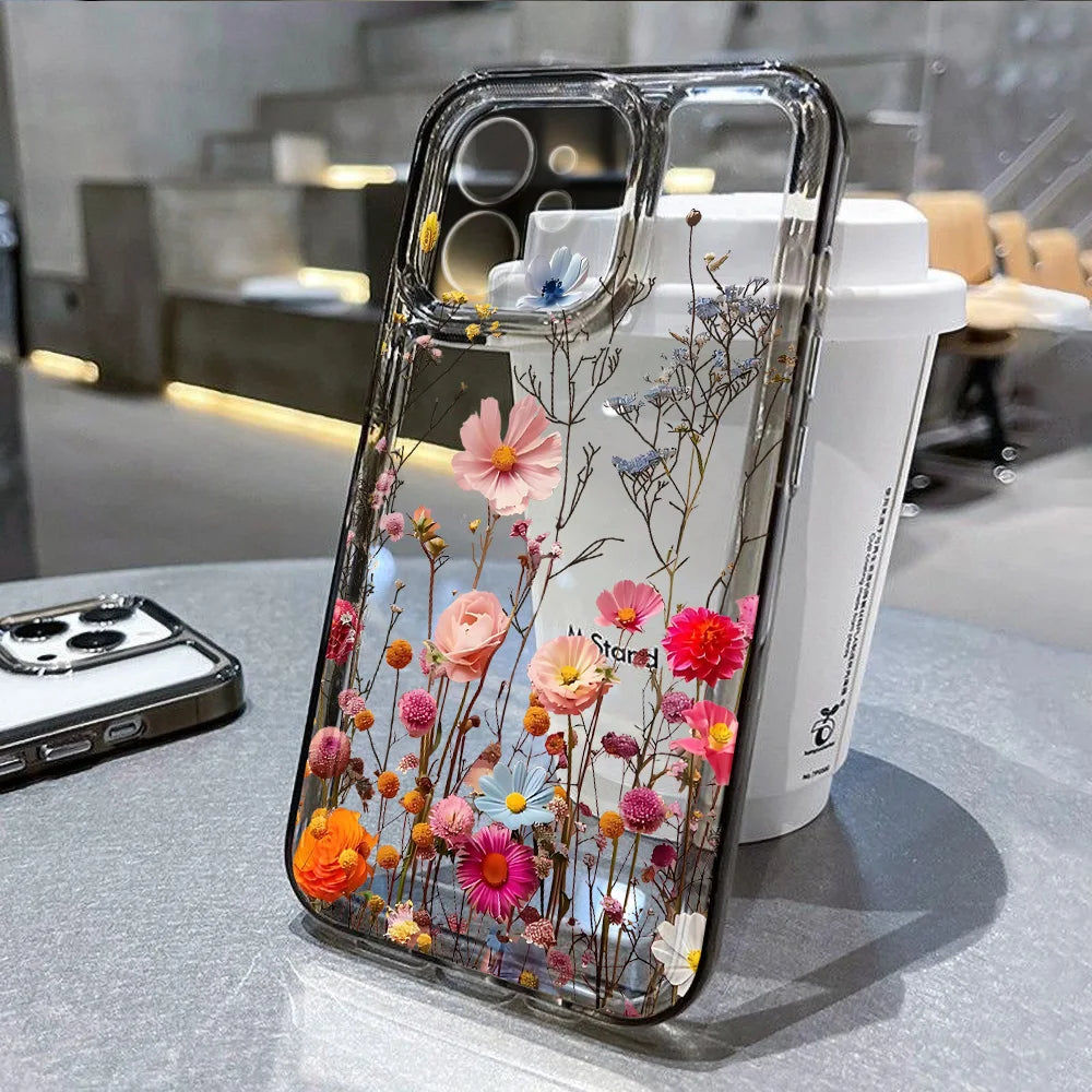 Transparent Flower Phone Case for iPhone