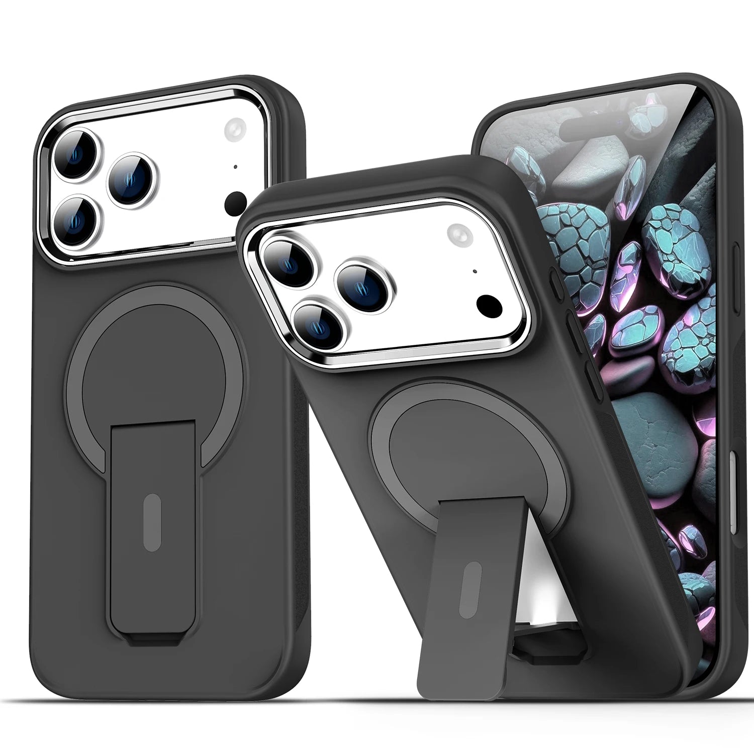 Matte Clear Magnetic Folding Stand Phone Case