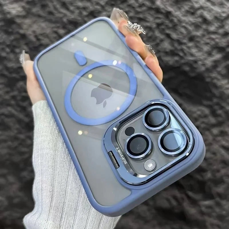Transparent Magnetic Stand Phone Case