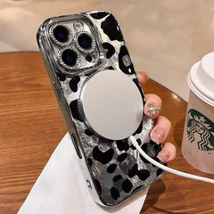 Laser Leopard Glitter Magnetic Phone Case