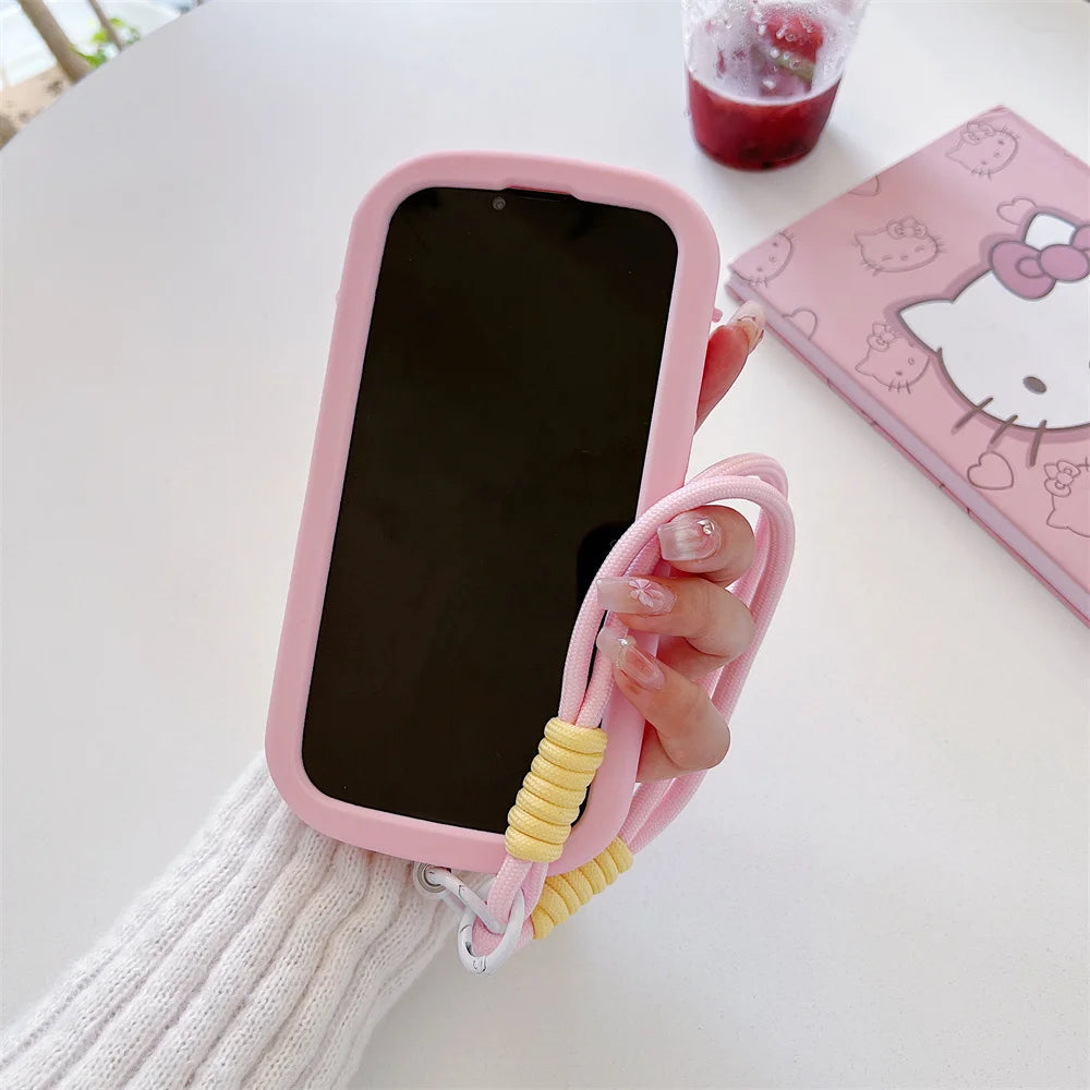 Hello Kitty 3D Silicone Phone Case with Strap