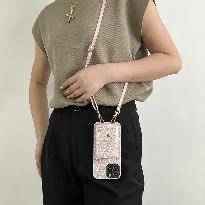 Crossbody Leather Wallet Phone Case