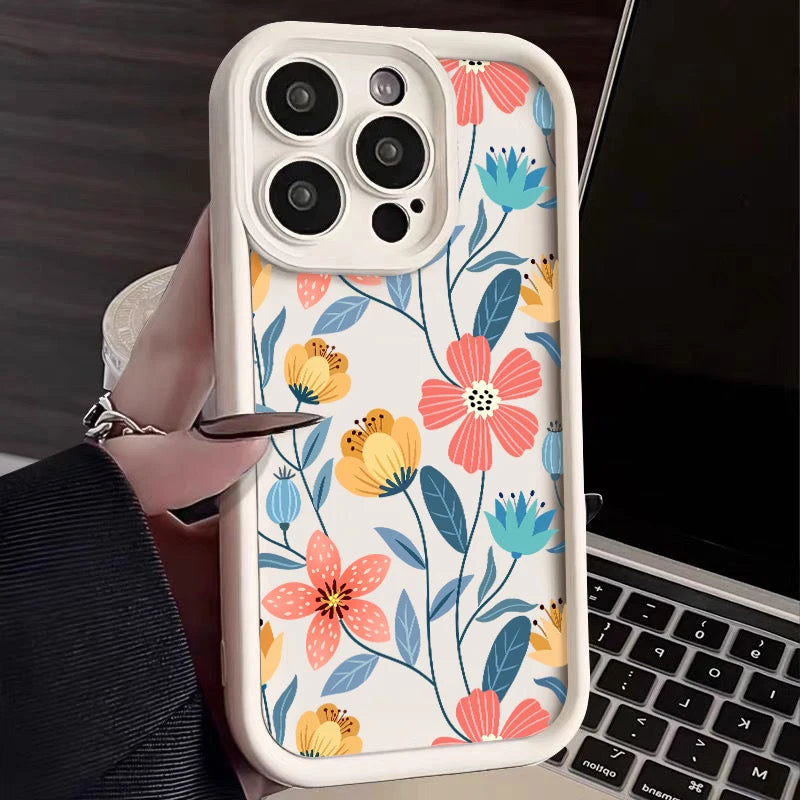 Colorful Flowers Silicone Case for iPhone
